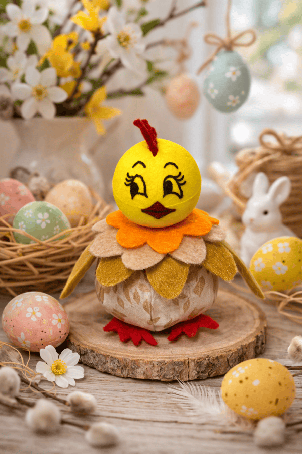 Kézműves húsvéti csibe dekoráció