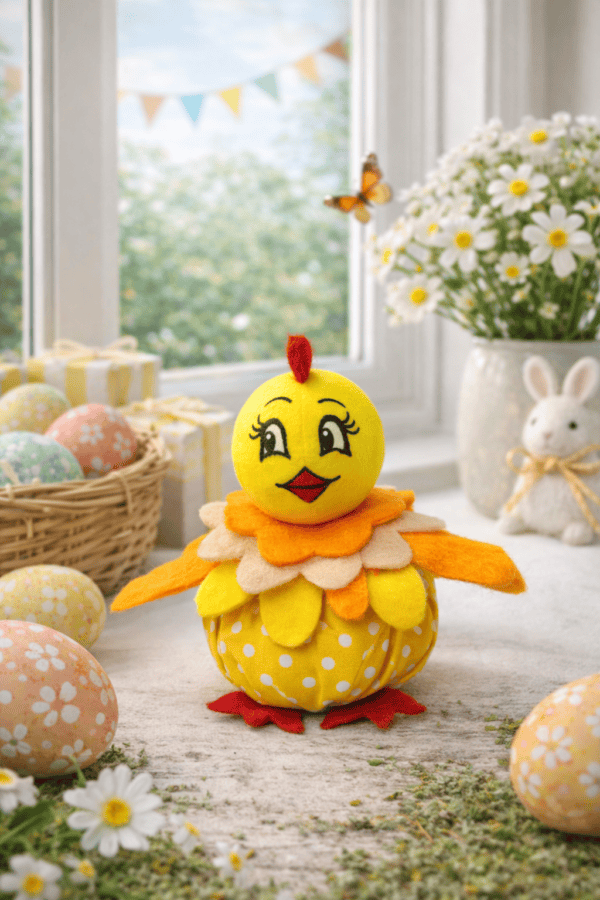 Kézműves húsvéti csibe dekoráció