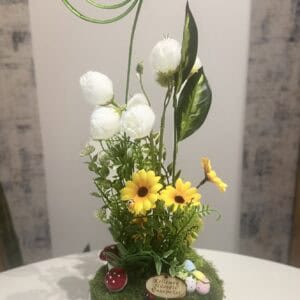 Tavaszi spirálos asztali dísz csibével és tojásokkal - Kép 2